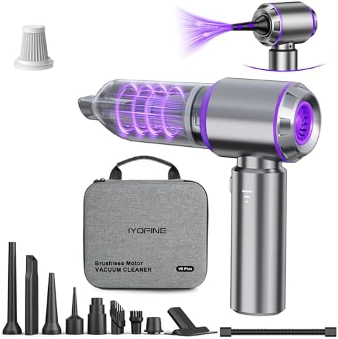 Car Vacuum Cleaner, Cordless Handheld Mini Strong Air Duster Blower by IYOFINE