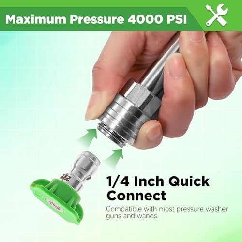 Pressure Washer Tips, 25 Degree Green Nozzle for Clean Cars, 7 Pack - Image 4
