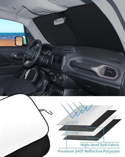 Foldable Front Windshield Sunshade fit for Jeep Renegade 2015-2025 - Image 4