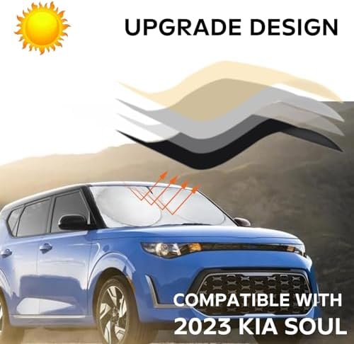 INSAUTO for Soul Windshield Sun Shade Window Sunshade Custom-fit 2020-2026 Kia Soul Wagon Windshield Cover Foldable Sun Visor Thicken 4-Layer Reflective Protector Block UV Rays Car Accessories - Image 5