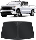TINGLU Sun Shade for Chevrolet/Chevy Silverado 1500 2019-2024 2025 2026 Accessories Windshield Sun Shade Window Shade UV Rays Protection Sun Visor Cover with Steering Wheel Sunshade Storage Bag by TINGLU