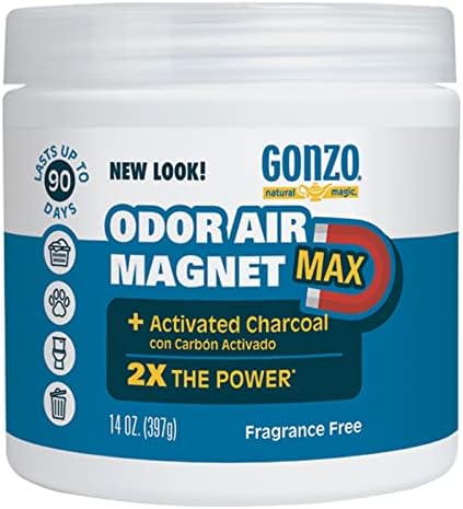 Gonzo Natural Magic Odor Air-Magnet with Activated Charcoal, Odor Eliminator, 14 Oz by Gonzo