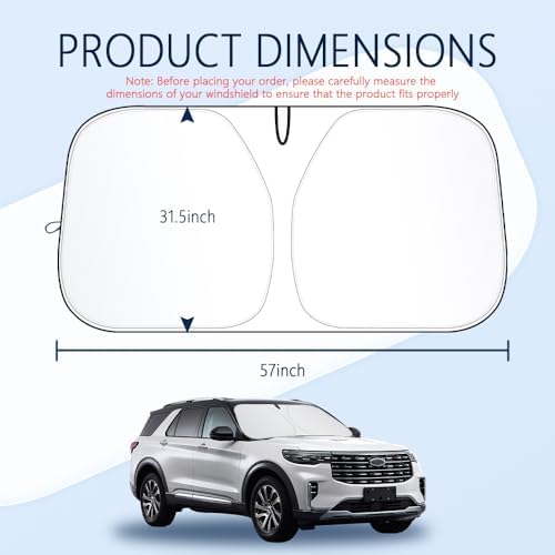 300T Thickened Automotive Glass Sunshade and Comes with Storage Bag,Keep Car Interior Cool,Universal Windshield Sun Shade Fit for Cars,Trucks,SUVs (L: 57.08 * 31.5 inch) - Image 2