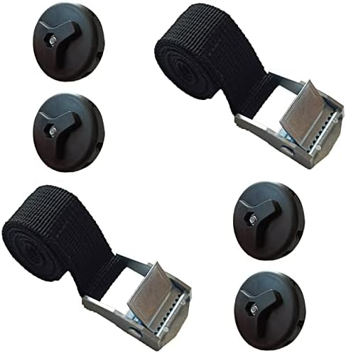 2Pack Nylon Strap with Metal Buckle and 4 Sets of Clips Accessories, DIY to Fix Most Dog Car Barrier on Rear Headrest and Strengthen Stability of the Side Panel, Black by CASIMR