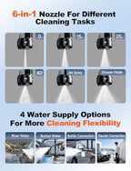 Cordless Portable Car Washer, Handheld Washer with Brushless Motor, 6-in-1 Nozzle and 32 ft Detachable Hose, Battery Powered Washer for Car, Home, Outdoor Patio and Garden Use. - Image 5