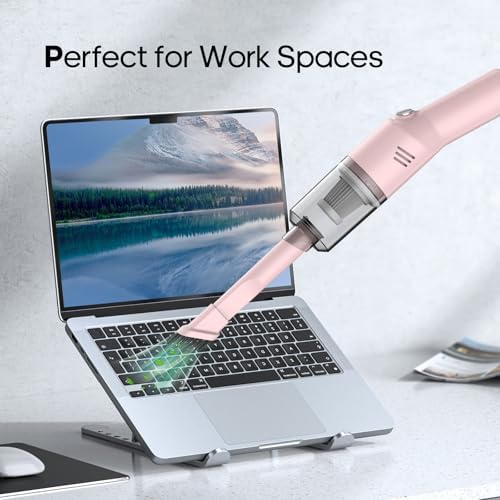 Mini Handheld Vacuum for Home&Car, Cordless Portable Rechargeable Pink - Image 7