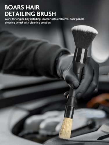 Fantasticlean 9PCS Car Detailing Brush Set, Interior Leather Cleaning - Image 6