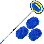 HIPPIH 62" Car Wash Brush kit with Long Handle & 3 Scratch-Free Refill Mitt by HIPPIH