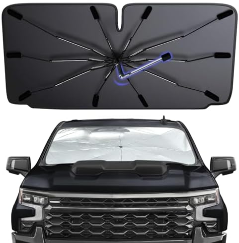 [2026 Upgraded] Windshield Sun Shade Umbrella, Car Sunshade for Trucks&SUVs by MakeLifeBetter