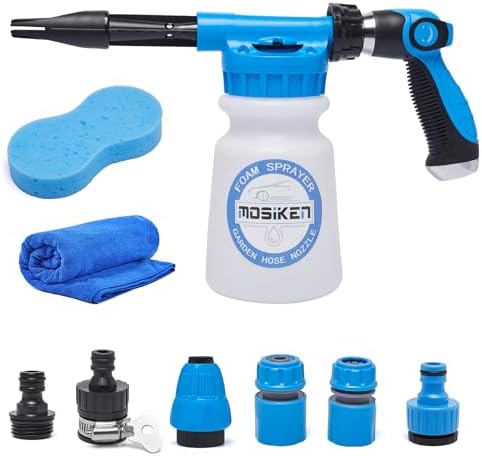 Blue Car Wash Foam Gun Sprayer Kit with Sponge & Towel, Snow Foam Blaster for Car & Garden Cleaning by Unknown