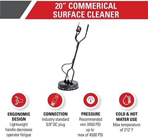 Simpson 20" Industrial Pressure Washer Surface Cleaner, Hot Water, 80182 - Image 2