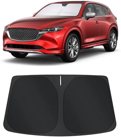TINGLU Sun Shade for Mazda CX5 CX-5 2017-2025 2026 Accessories Windshield Sun Shade Window Shade UV Rays Protection Sun Visor Cover with Steering Wheel Sunshade Storage Bag by TINGLU