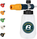 Sooprinse Foam Cannon with 1/4 Inch Quick Connector, Heavy Duty Car Foam Blaster Wide Neck Adjustable Snow Foam Lance for Pressure Washer, 5 Pressure Washer Nozzle Tips, 1 Liter by Sooprinse