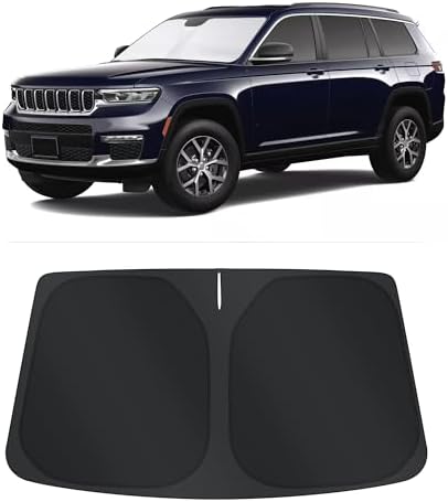 TINGLU Sun Shade for Jeep Grand Cherokee L/Jeep Grand Cherokee SUV 2021-2025 2026 Accessories Windshield Sun Shade Window Shade UV Rays Protection Sun Visor Cover by TINGLU