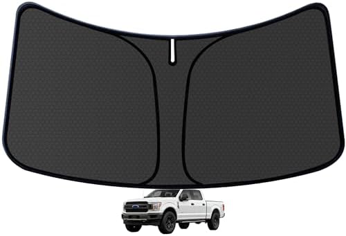 F150 Customized Windshield Sun Shade for 2015-2026 F150 (Lariat, King Ranch, Platinum, XL XLT Limited Raptor) Front Window Sunshade Visor Protector Foldable Blocks UV Rays Keep Car Cooler Accessories by aatoppus