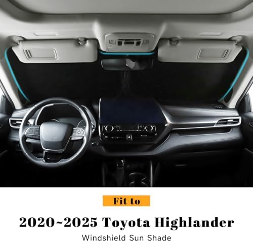 Car Windshield Sun Shade for Toyota 2020-2025 2026 Highlander Accessories (OEM Design) Reflective Foldable Heat Insulation Sunshade for Ultimate Protection - Image 2