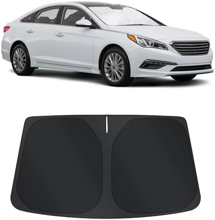 TINGLU Sun Shade for Hyundai Sonata Sedan 2015-2019 Accessories Windshield Sun Shade Window Shade UV Rays Protection Sun Visor Cover with Steering Wheel Sunshade Storage Bag by TINGLU