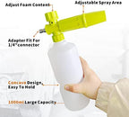 Foam Cannon 1 L Bottle Car Wash Snow Foam Lance with 1/4" Quick Connector Pressure Power Jet Washer Quick Release Adjustable Nozzle with 1 Washing Mitts - Image 3