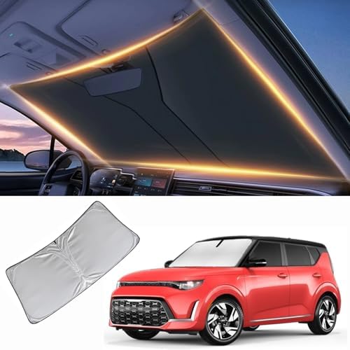 Windshield Sun Shade for Kia Soul Front Window Shades Cover for 2010-2025 2026 Soul Windshield Sun Visor Protector Car Accessories by LZYYQX