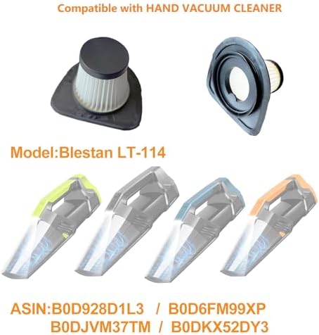 Hepa Filters Replacement compatible with Blestan LT-114 Handheld Vacuum Cordless, Filters for Blestan Car Vacuum, 3pack Washable Filters Works with Absob Cordless Handheld Vac（Vac isn't included) - Image 2