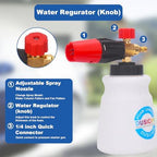 DUSICHIN Foam Cannon Short Pressure Washer Gun 1/4 Inch Quick Connector,5 Pressure Washer Nozzle Tips Car Wash Foam Gun 3/8'' Swivel Quick Connector,M22-14mm M22-15mm Fitting,Not Use with Garden Hose - Image 6