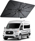 Windshield Sun Shade for Ford T150/250/350 2015–2026, Foldable Umbrella Sunshade with 100% UV Block, Multi-Layer Heat Insulation, Reinforced 10-Rib Frame, Keeps Car Cooler by Amadaw