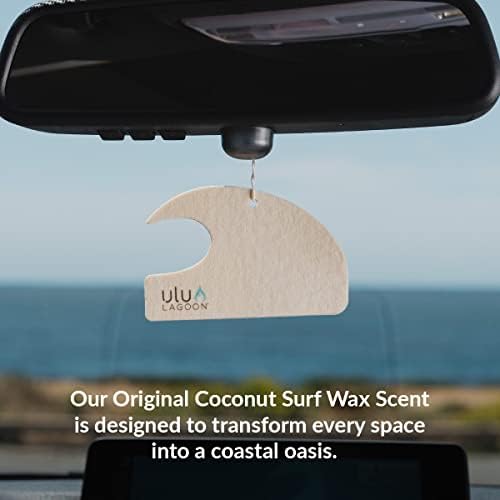 ulu Lagoon Hanging Car Air Freshener | Tropical Beach Coconut Surf Wax Scent Mini Wave | Long Lasting Car Freshener, Closet and Beyond | Made In USA | 3 Pack (White) - Image 2