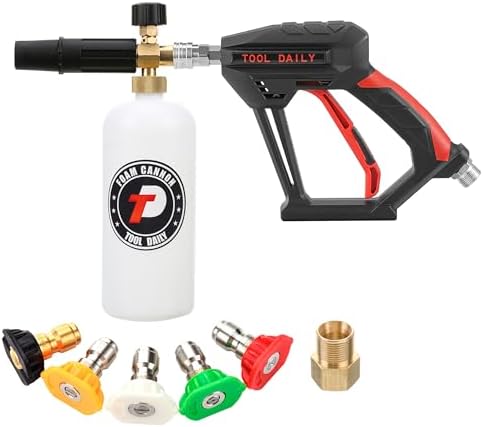 Tool Daily Short Pressure Washer Gun with Foam Cannon, 1/4" Quick Connect by ToolDaily