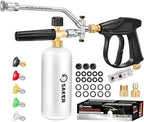 Saker Foam Cannon Dual Connector Accessory for Pressure Washer Kit,with Dual-Purpose Switch Spray Gun,Pressure Washer Gun for Car Washing and Cleaning,5 Color Power Washer Nozzle by Saker