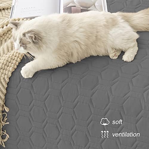 Waterproof Blanket Couch Cover for Dogs Non-Slip Pet Sofa Protector | Tcksstex Non-slip waterproof couch cover scratch resistant machine washable protects sofa bed car（82x82- Dark Grey） - Image 5