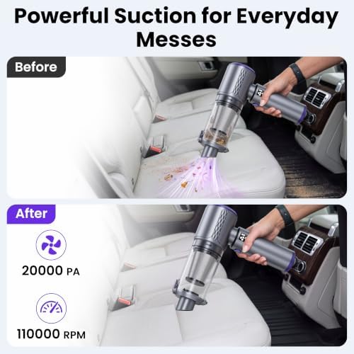 Premium Cordless Car Vacuum, 20000Pa Handheld Vacuum with Storage Bag - Image 2