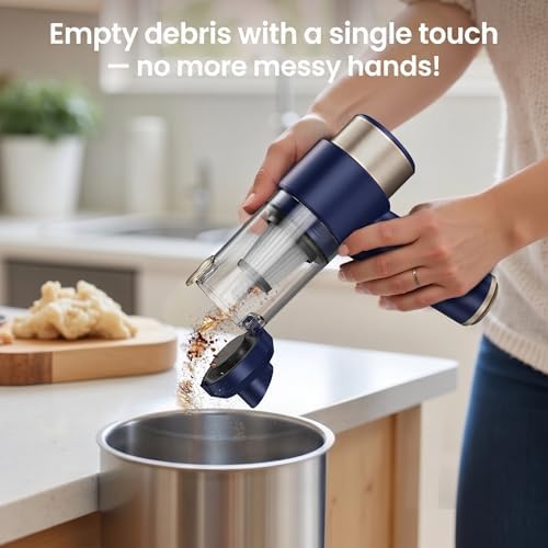 Car Vacuum Handheld Vacuum Cleaner, 15000PA Suction, Mini Vacuums with Air Duster and Blower, Portable Hand Held Vacuum for Car, House, Crumbs, Hair (Blue) - Image 5