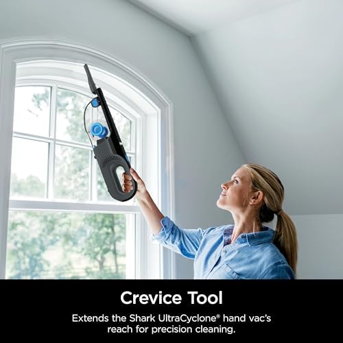 SHARK UltraCyclone Pet Pro Cordless Hand Vacuum, Powerful Suction, Handheld Vacuum for Car & Home, Motorized Pet Tool, Crevice Tool, XL Dust Cup, Blue, CH950WM (Renewed) - Image 7