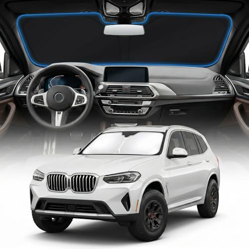 for BMW X3 Sun Shade Windshield Cover - Custom Fit X3 Accessories 2018-2025 2026 Sunshade Foldable UV Protection & Heat Shield Sun Visor Accessories by Unknown