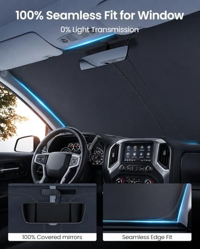 REEVAA Car Windshield Sun Shade for Ch-evrolet Silverado 1500 (2026-2019) - Image 5