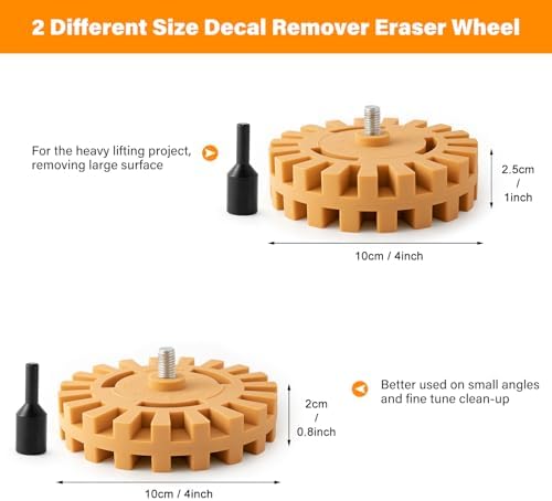 Gomake Eraser Wheel Decal Remover Tool Kit Rubber Eraser Wheel for Drill - Image 4