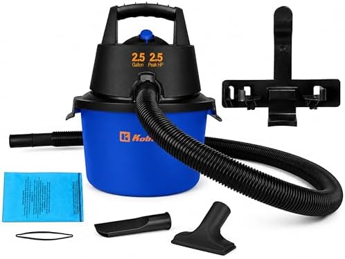 Koblenz WD-2.5L Wet Dry Vacuum Cleaner, Accessories Included, 2.5 PHP by Koblenz
