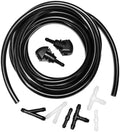 Front Windshield Washer Nozzles Kit for Nissan Frontier Navara 2005-2021 Pathfinder 05-12 Xterra 05-15 Kicks 09-21 Replaces 28933-ZP70A Wiper Spray Washer Jet with 3M Fluid Hose & 6 Connectors by YIENAKFUNAutoPart