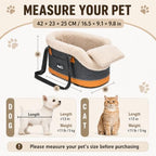 Pet Car Center Console Elevated Armrest Car Seat for Small Puppy, Dogs & Cats (Up to 10 lbs) – Dark Gray Washable Plush Carrier with Safety Leash, Fits Front Vehicle Console Space (Dark Grey) - Image 2