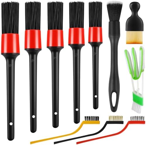 REGUICORP 13PCS Car Detailing Brush Set, Car Detailing Brush Kit, Ultra No Soft Scratch Detailing Brush, Car Cleaning Brushes for Interior or Exterior - Professional Dusting Cleaning Supplies by REGUICORP