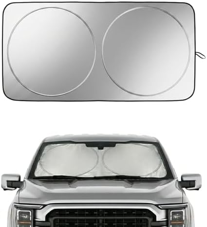 Ford F150 Windshield Sun Shade, Custom Fit Foldable Front Window Sunshade Visor, Blocks UV Rays and Heat, Keeps Interior Cooler, Fits 1990–2025 Models by Nwgl