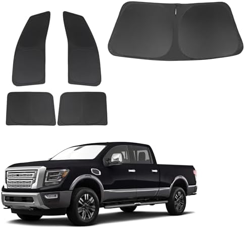 TINGLU Window Shades for Nissan Titan 2020-2024 Accessories Full Windows Windshield Sun Shade Sun UV Rays Privacy Protection for Camping 5PCS by TINGLU