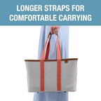 CleverMade Collapsible Tote LUXE, 30L Structured Tote Bag with Handles | Pack It All Without the Floppy-Bag Fight | Steel Rim Stays Open, Soft Grips Carry 30 lb, and Tote Folds to 1.5 Inches - Image 7