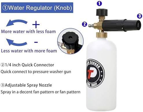 Tool Daily Short Pressure Washer Gun with Foam Cannon Dual Connector - Image 6