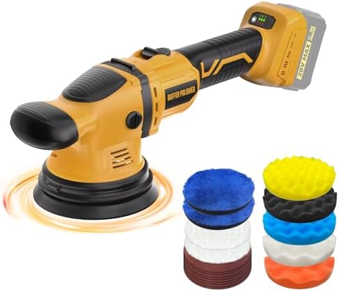 VERVEWAVE Cordless Buffer Polisher Kit for Dewalt 20V Battery (No Battery), 6-Inch Orbital Car Polisher Variable Speed 1800—5500 RPM, 17PCS Polishing Accessories, for Car Polishing/Waxing (Tool Only) by VERVEWAVETools