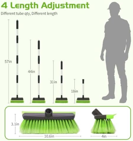 Ordenado 56" Car Wash Brush with Long Handle, Soft Bristle& Rubber Squeegee - Image 2