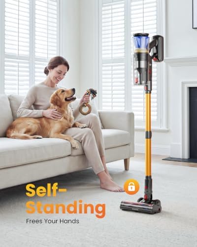 Cordless Vacuum Cleaner for Home, 65KPA 650W 70Mins Stick Vacuum Cordless with Three Suction Modes, Self-Standing&LED Screen, Anti-Tangle Brush, Vacuum Cleaners for Pet Hair/Hardwood Floors/Carpet - Image 5