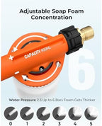 ARTIPOLY Upgraded Car Wash Foam Gun + Microfiber Wash Mitt-Car Foam Sprayer-Foam Cannon for Hose-Spray Gun Cleaner-Snow Blaster for Cars, Boats, RVs, Foam Cannon Connects to Any Garden Hose - Image 4