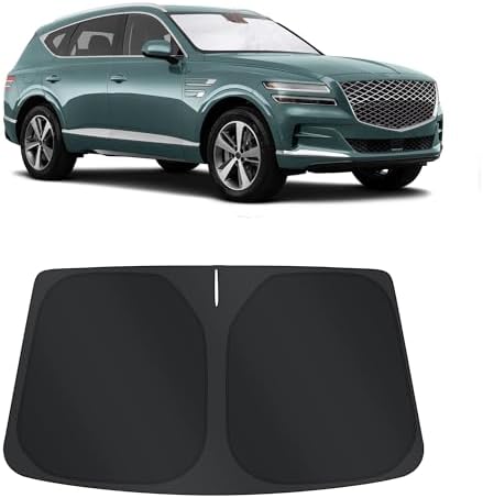 TINGLU Sun Shade for Genesis GV80 2021-2025 2026 Accessories Windshield Sun Shade Window Shade UV Rays Protection Sun Visor Cover with Steering Wheel Sunshade Storage Bag by TINGLU