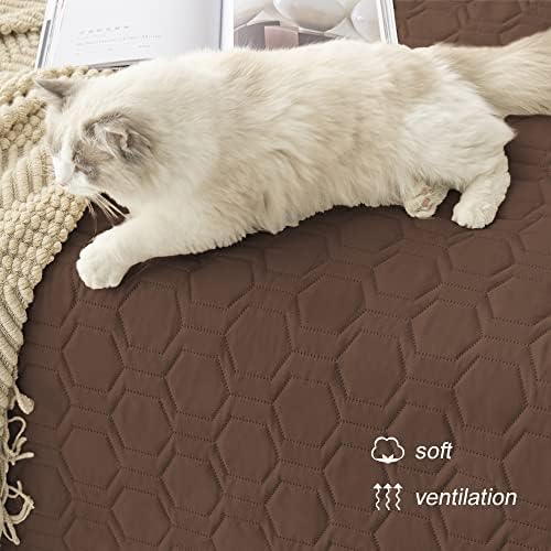 Waterproof Blanket Couch Cover for Dogs Non-Slip Pet Sofa Protector | Tcksstex Non-slip waterproof couch cover scratch resistant machine washable protects sofa bed car（82x102-Chocolate） - Image 5
